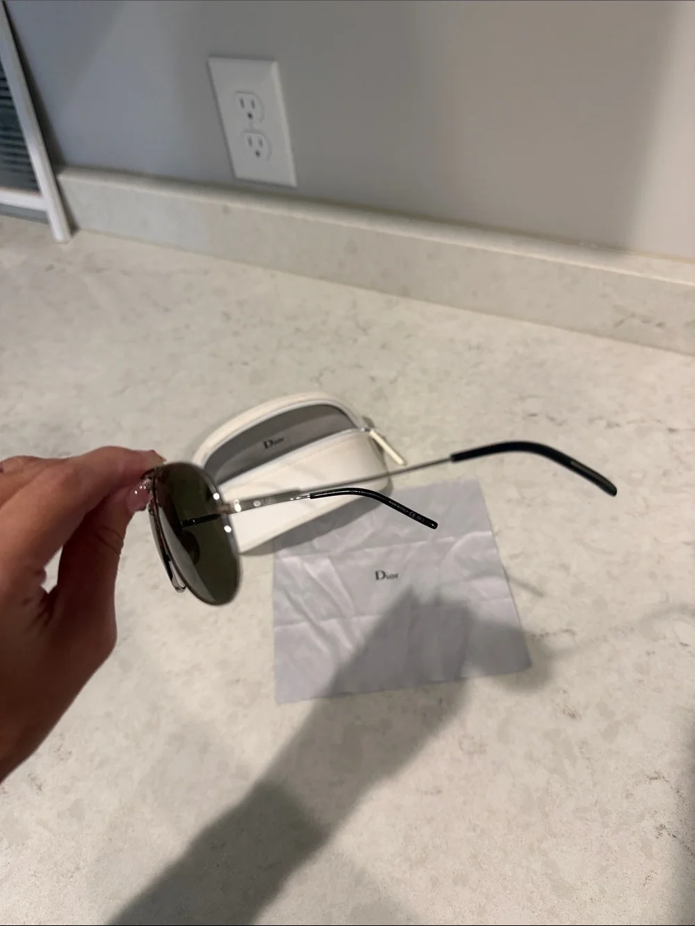 Dior kids Aviator Sunglasses in Silver with Brown Lenses